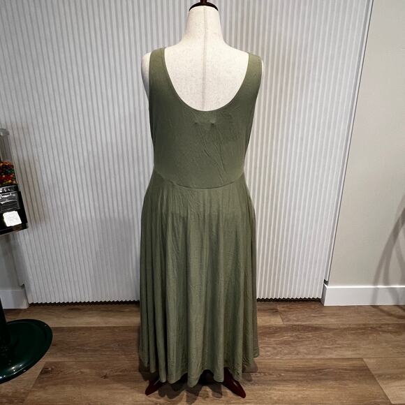 ATHLETA Women's Santorini Midi Dress Size L In Eucalyptus Olive - Picture 5 of 13